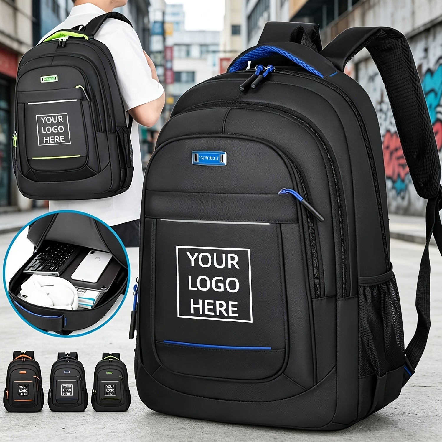 Corporate Custom A Casual Backpack with NAME/LOGO/PHOTO Options, Available in Multiple Colors. – Corporate – image 1