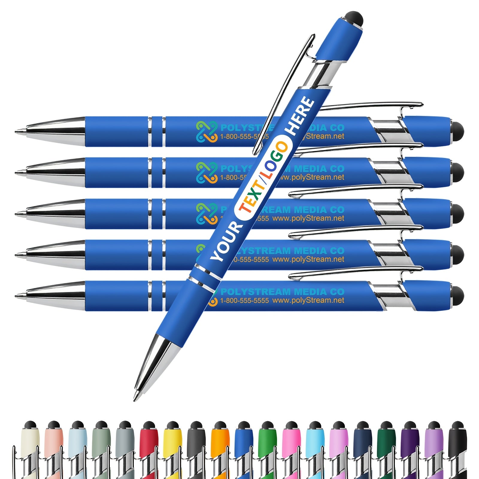 Personalized Business Stationery – s DIY Pen Set, Color Logo/Text, Metallic End, Smooth – image 1
