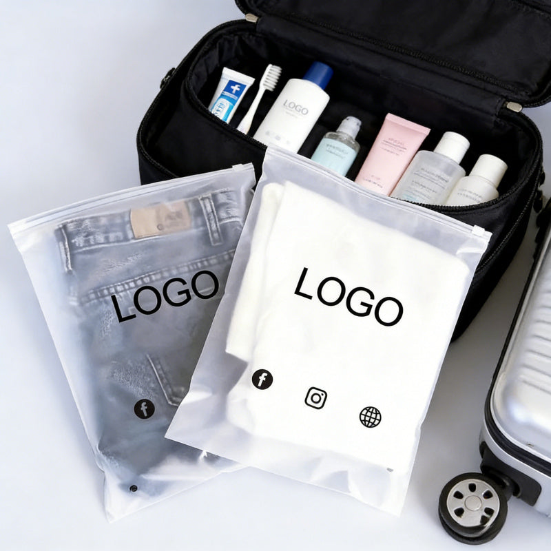 Signature Custom Plastic Packaging Bag, Logo Zipper Bag, Frosted Self-Sealing Bag, – Custom – image 4
