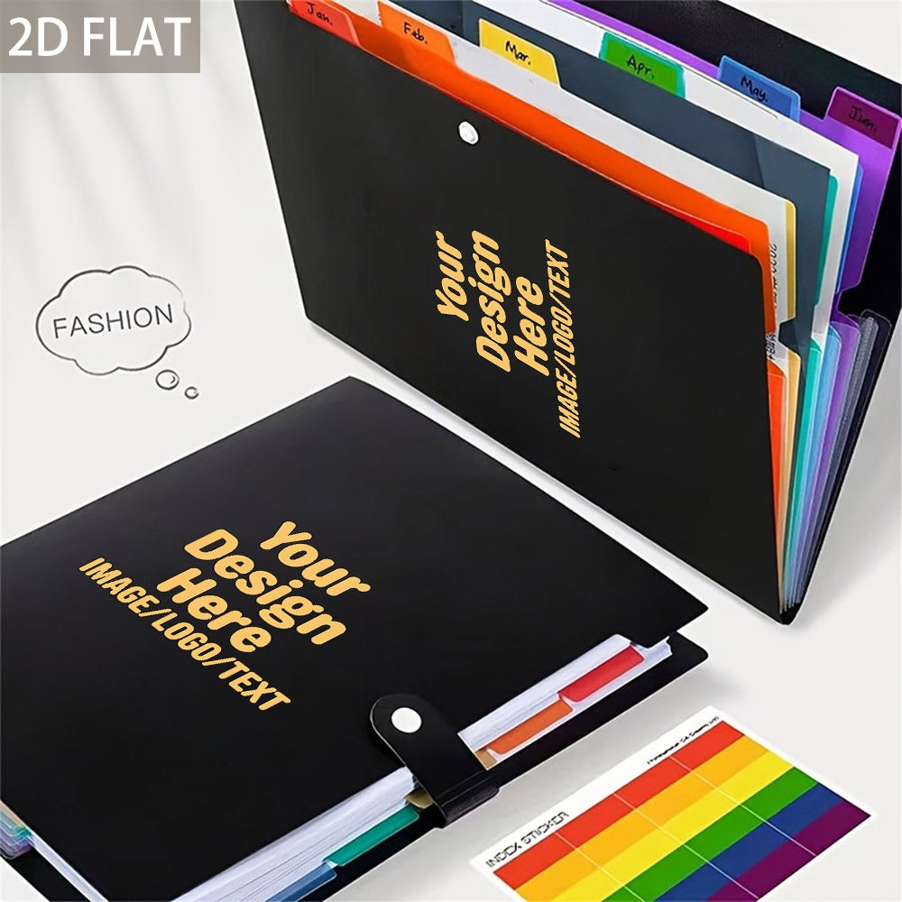 Brand-Forward Custom Name Photo Text Black PP Accordion-Style Expanding File Folder, – Business – image 4