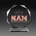 Logo-Ready Corporate Award – Elegant Custom Octagonal Glass Trophy with Text, Image, Or – image 1