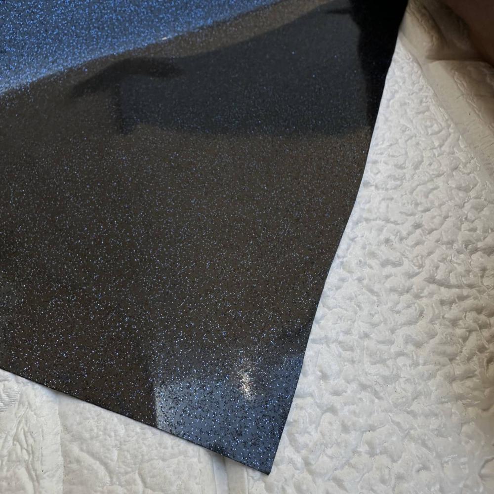 Black glitter heat-transfer vinyl blue grain — product image 2