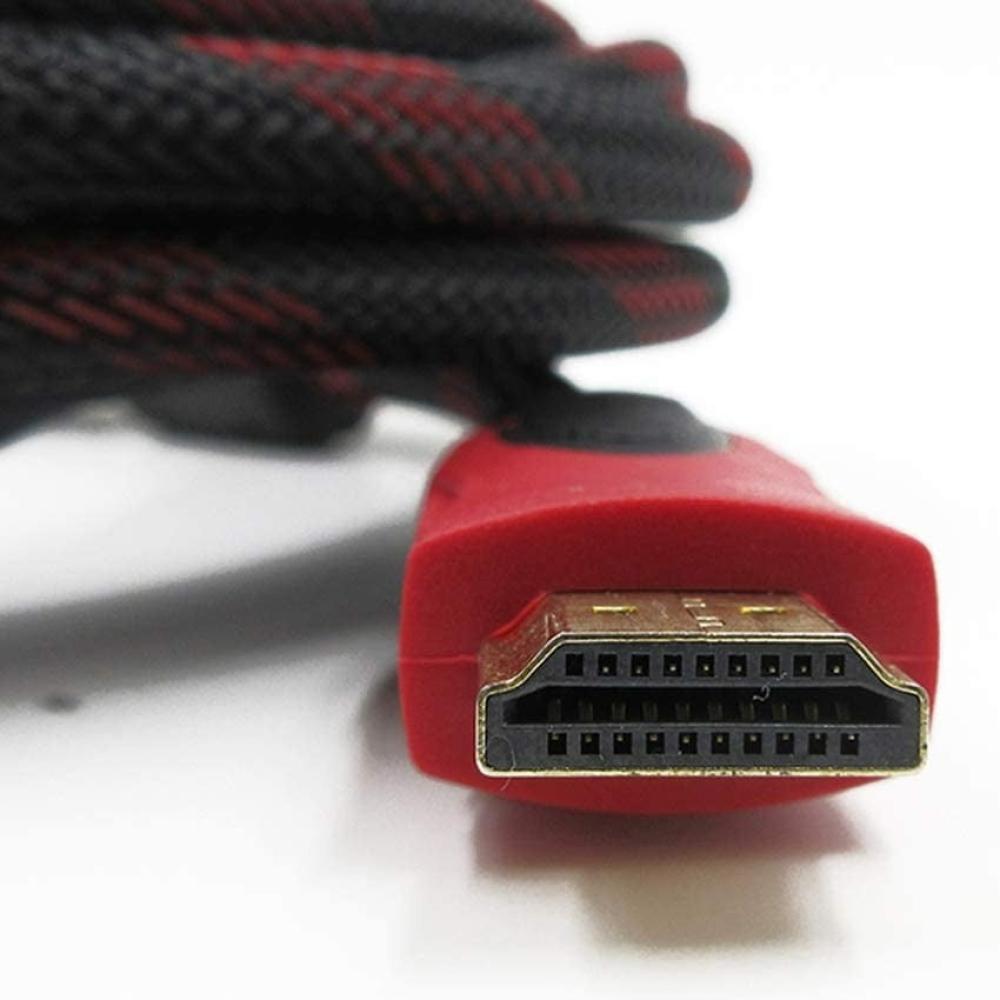 1080P High Speed ​​HDMI Cable with Red and Black Braided Shell 3M Length — product image 4