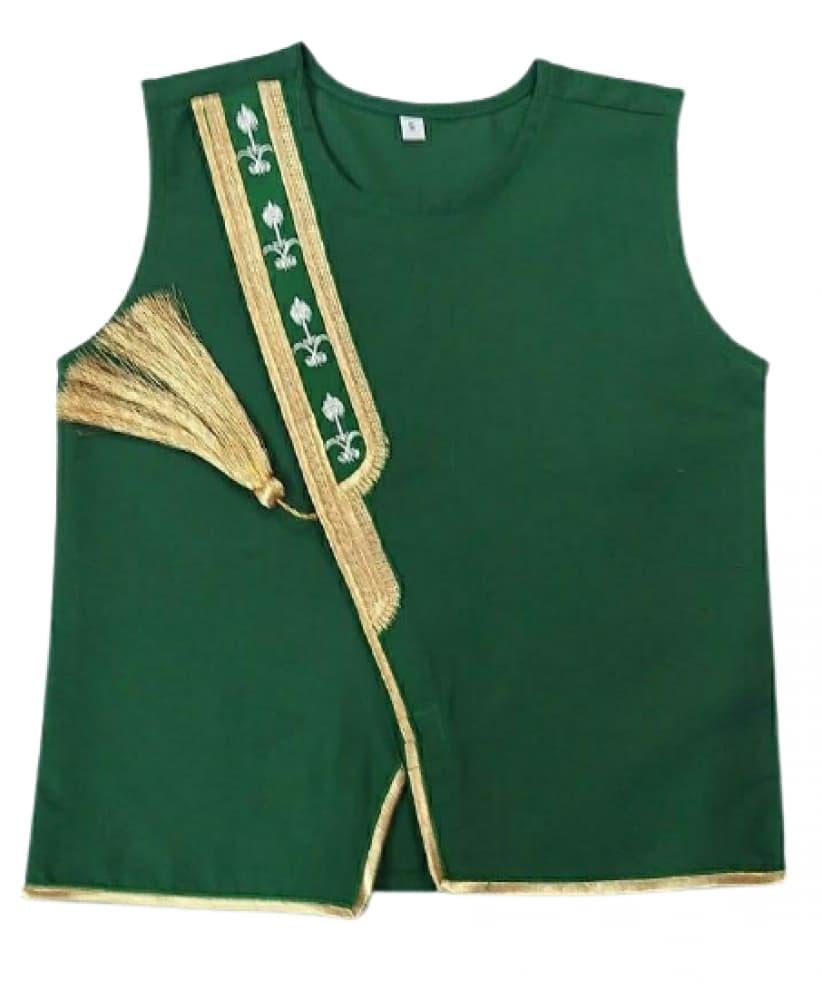 Blank green boys' Sediri bisht with a luxurious gold pattern with two swords and a palm tree — product image 5