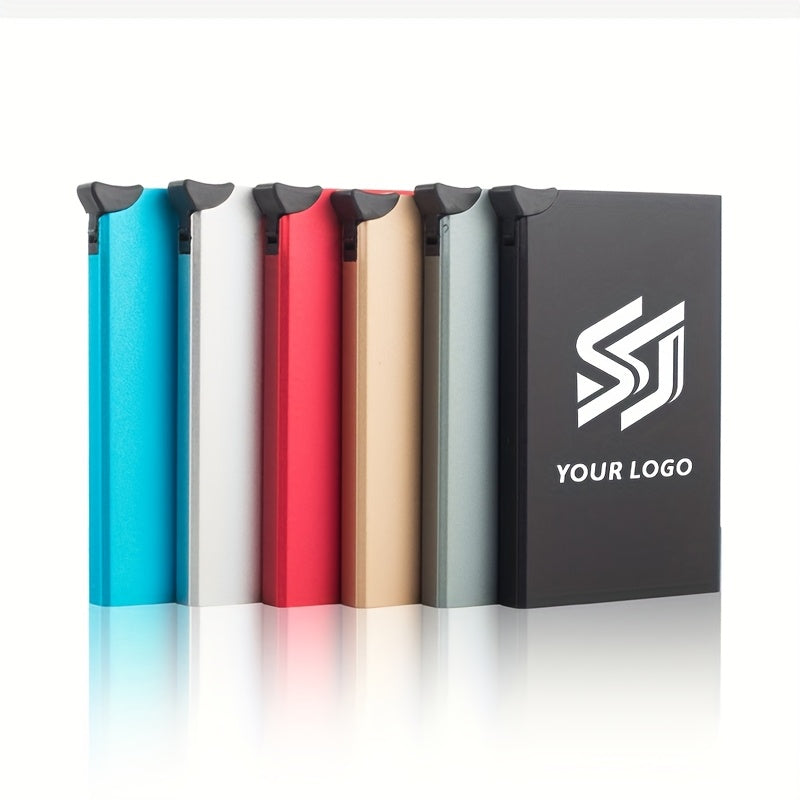Logo-Ready Branded Bag – Custom Metal Slim Wallet with Pop-Up Design, Engraved RFID Blocking – image 1