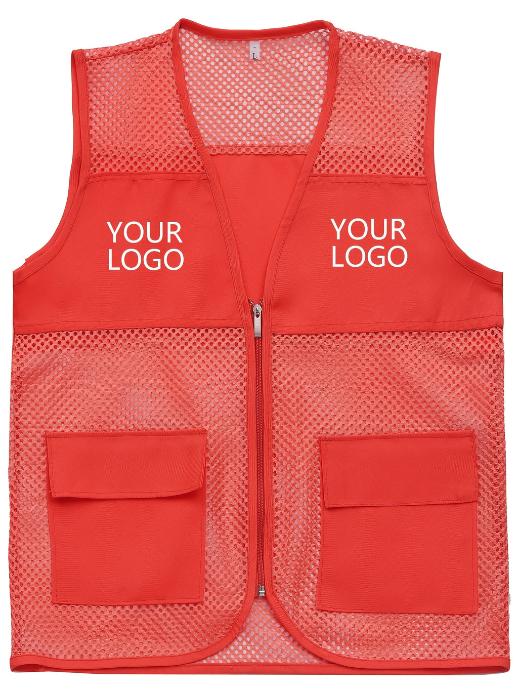 Custom Logo-Printed Work Vest, Volunteer Mesh Vest with Printed Text for | Business-Ready Logo – image 1