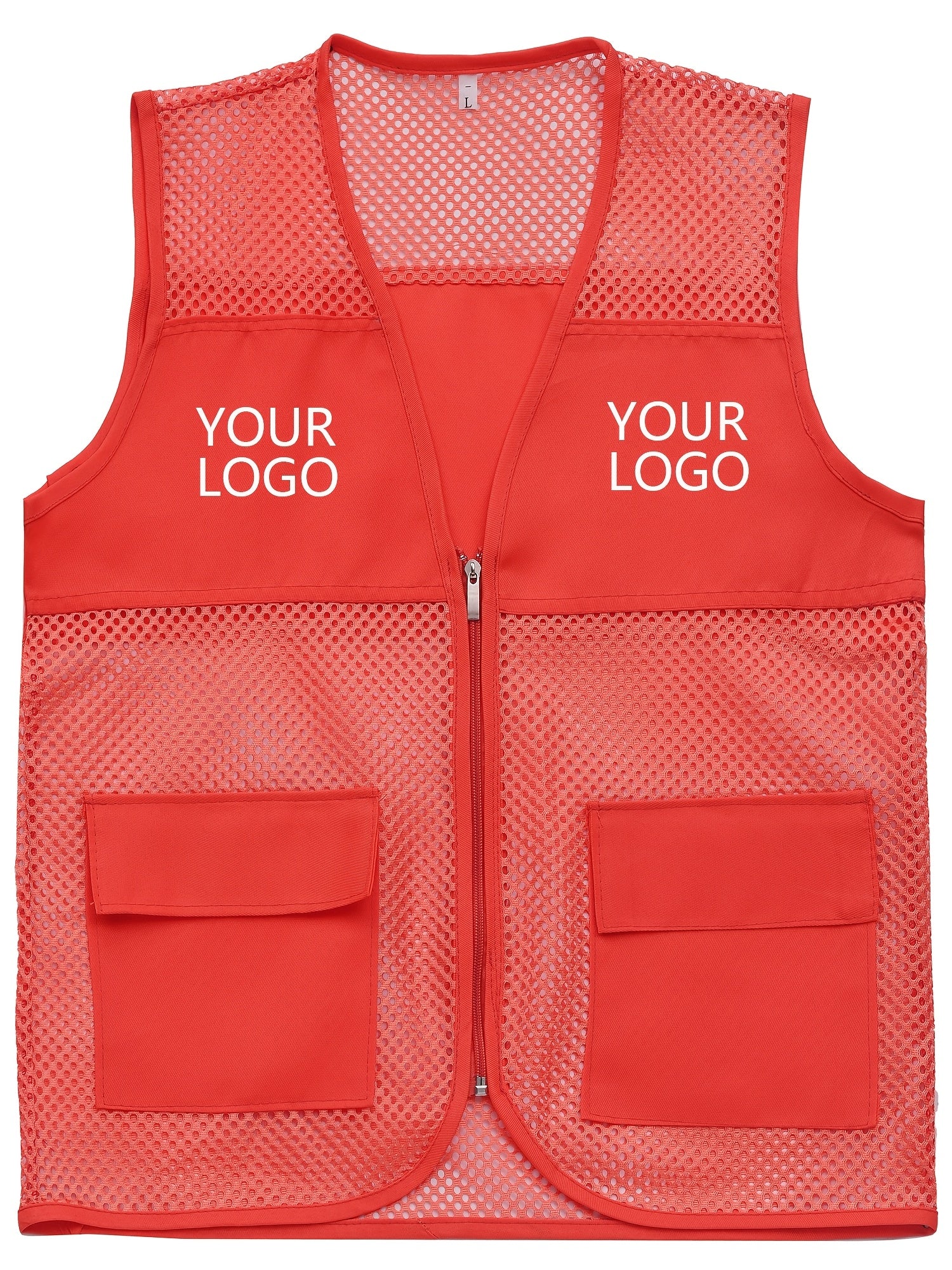 Custom Logo-Printed Work Vest, Volunteer Mesh Vest with Printed Text for | Business-Ready Logo – image 1