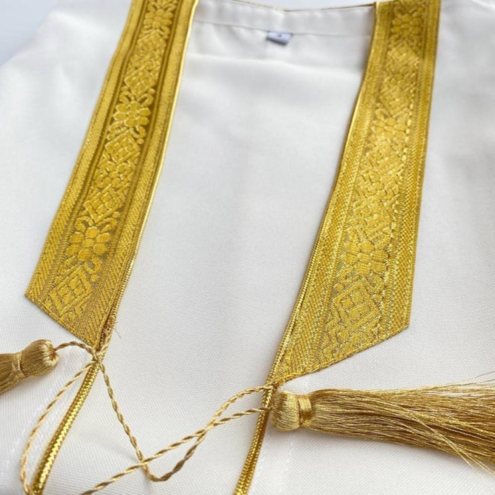 premium, luxurious plain white boys’ bisht for printing and embroidery - royal quality — product image 5
