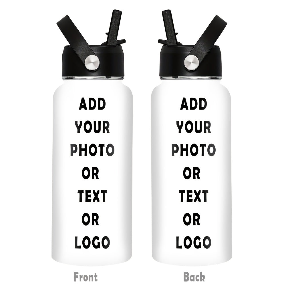 Personalized Tumbler & Bottle – Stainless Steel Water Bottle 32oz/950ml - Photo/Text/Logo, Vacuum – image 3
