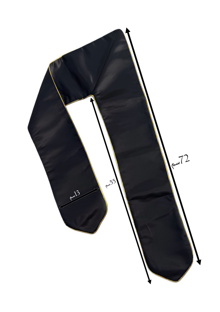 Blank black children's graduation sash with gold edges 2026 - Wholesale — product image 2