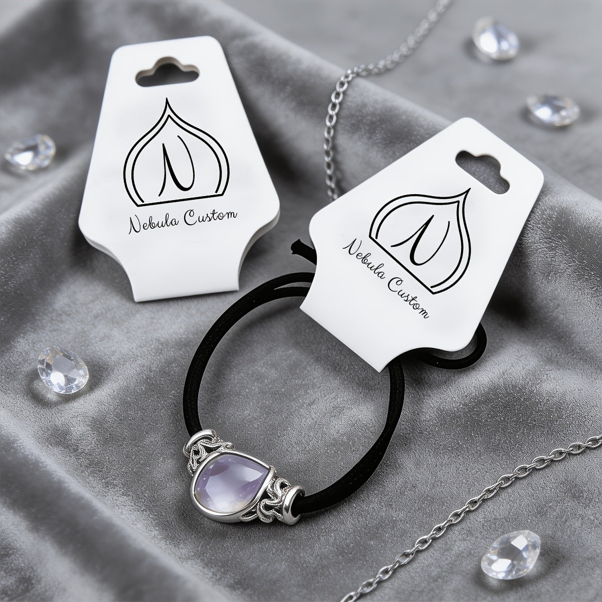48/96pcs Custom Jewelry Display Cards with Logo and Text, Personalized Paper Jewelry Display Tags. These Premium… - image 3