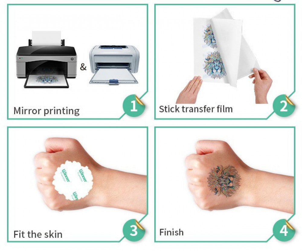 Silver temporary tattoo for laser printers, 5 sheets — product image 2