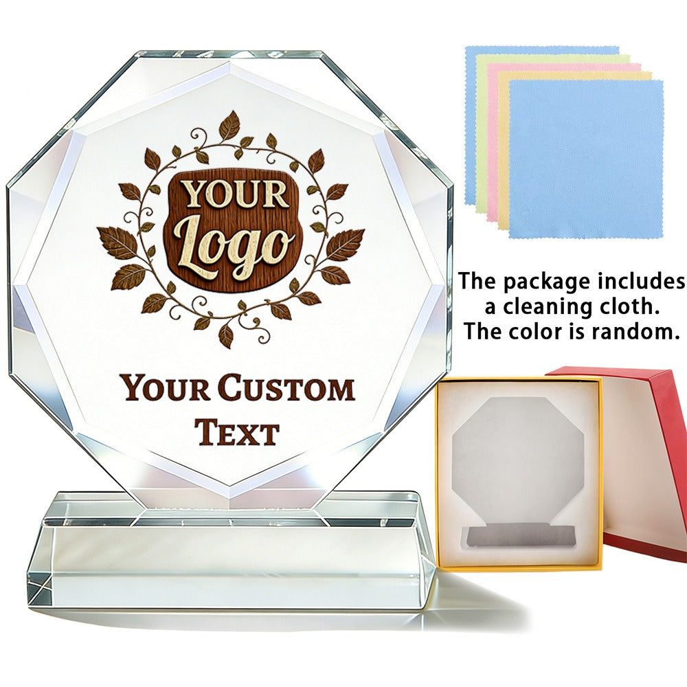 Design-Your-Own 1 Crystal Trophy, Available in Multiple Specifications for Color and Style, – Branded – image 1
