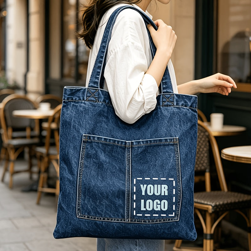 Corporate Custom 1 Custom-patterned Single-shoulder Bag, Navy Blue Pattern/text/logo Women's – Corporate – image 1