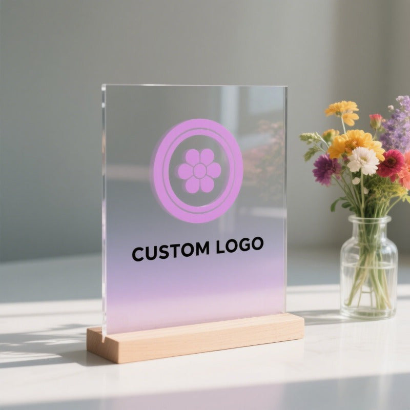 2D Flat - [2D Flat] 1pc 2D Flat 3.94Inch/10Cm Acrylic Sign with Custom Logo | Photo-Printed Home & Office – image 4