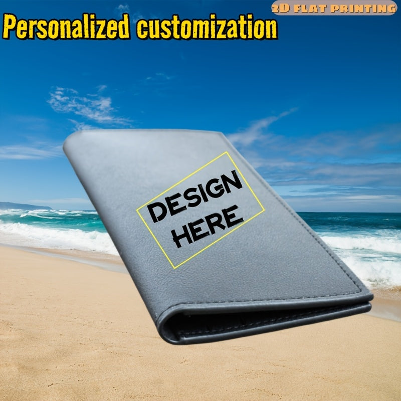 Brand-Forward Long Wallet for Men Custom Photo Image Logo Name Text Bifold Checkbook Wallet – Business – image 4