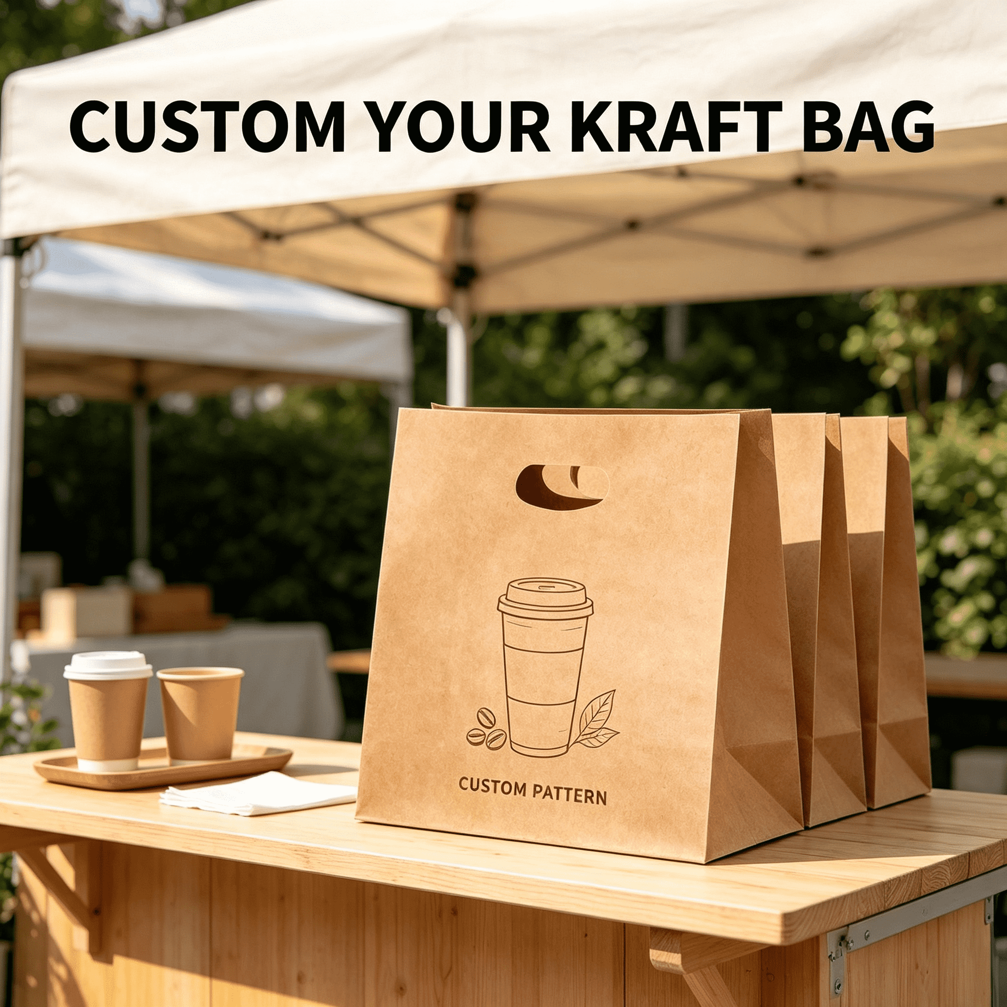 Printable Kraft Paper Gift Bags, Die-Cut Hole Handle Custom Logo Paper Sacks | Business-Ready Packaging & – image 2