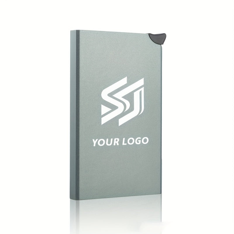 Logo-Ready Branded Bag – Custom Metal Slim Wallet with Pop-Up Design, Engraved RFID Blocking – image 4