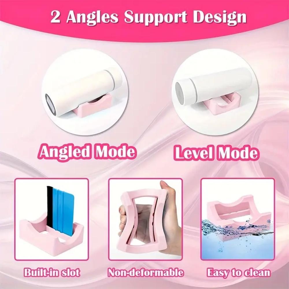 Silicone cup holder and scraper pink — product image 3