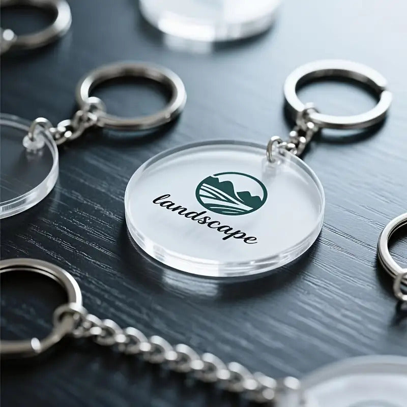 Bespoke Custom Keychain – 2D Flat - 2D Photo/Text/Logo/Name Keychain - Transparent Acrylic – image 1
