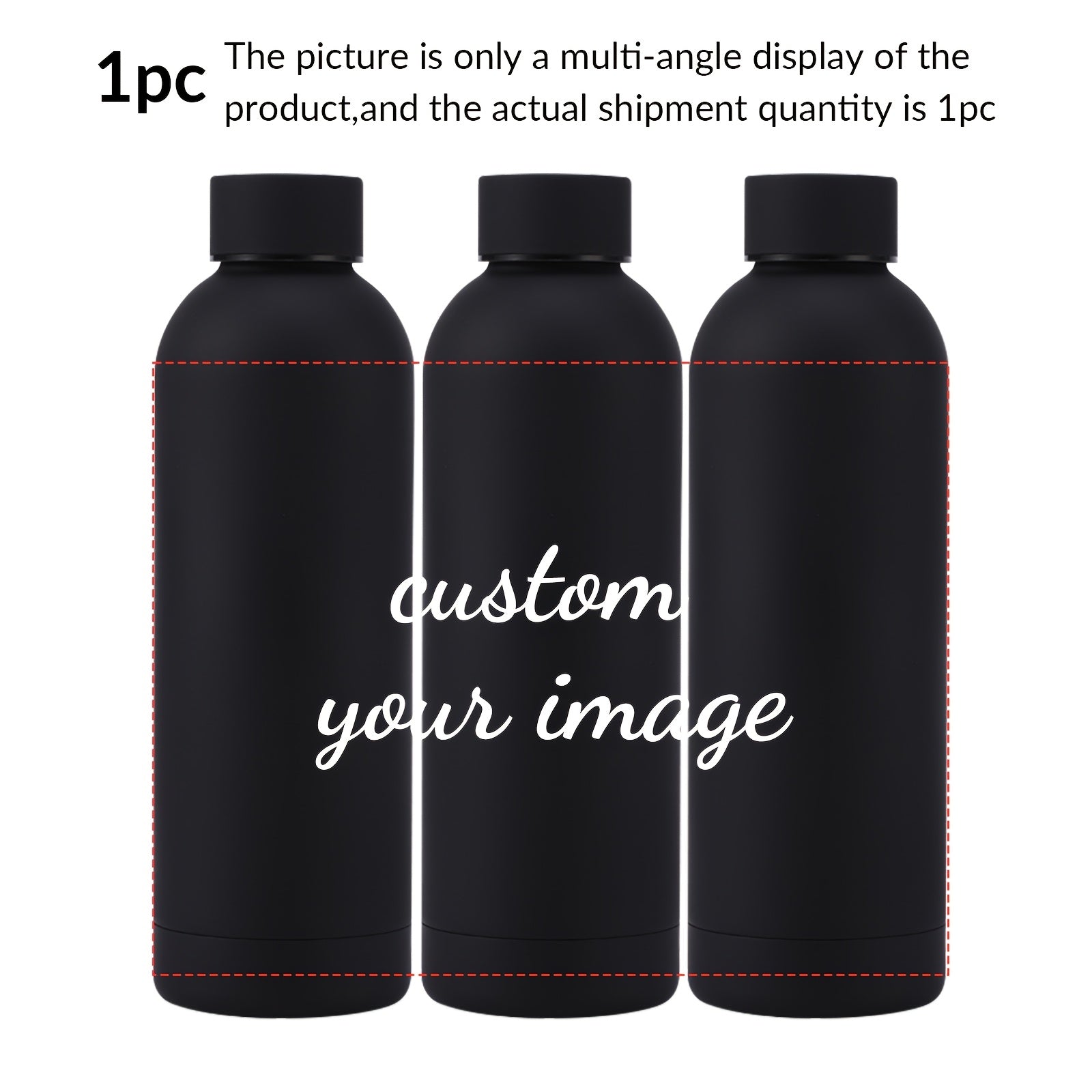 Signature 17oz Custom Photo Insulated Water Bottle with Lid - Stainless Steel Travel – Event – image 3