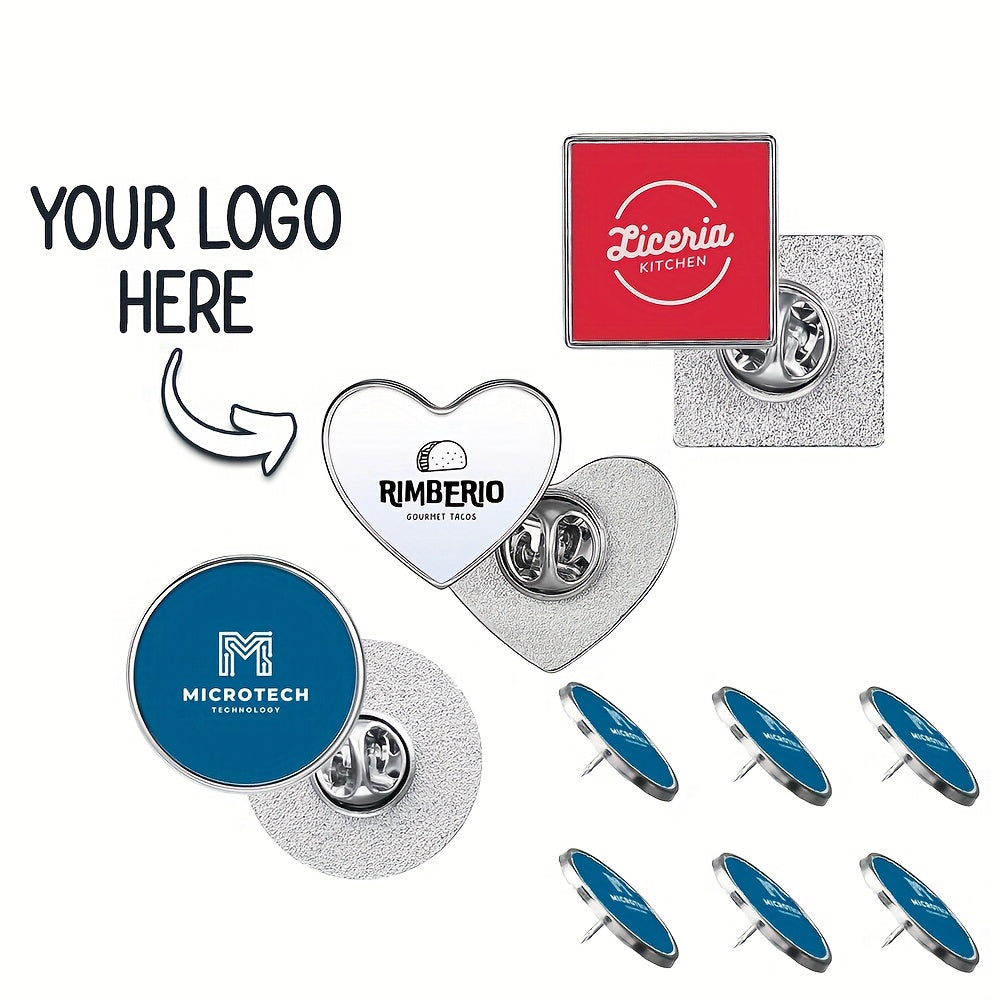 Design-Your-Own Custom 1pc Sublimation Custom Silvery Metal Cufflink Badge Brooch Hot – Team – image 1