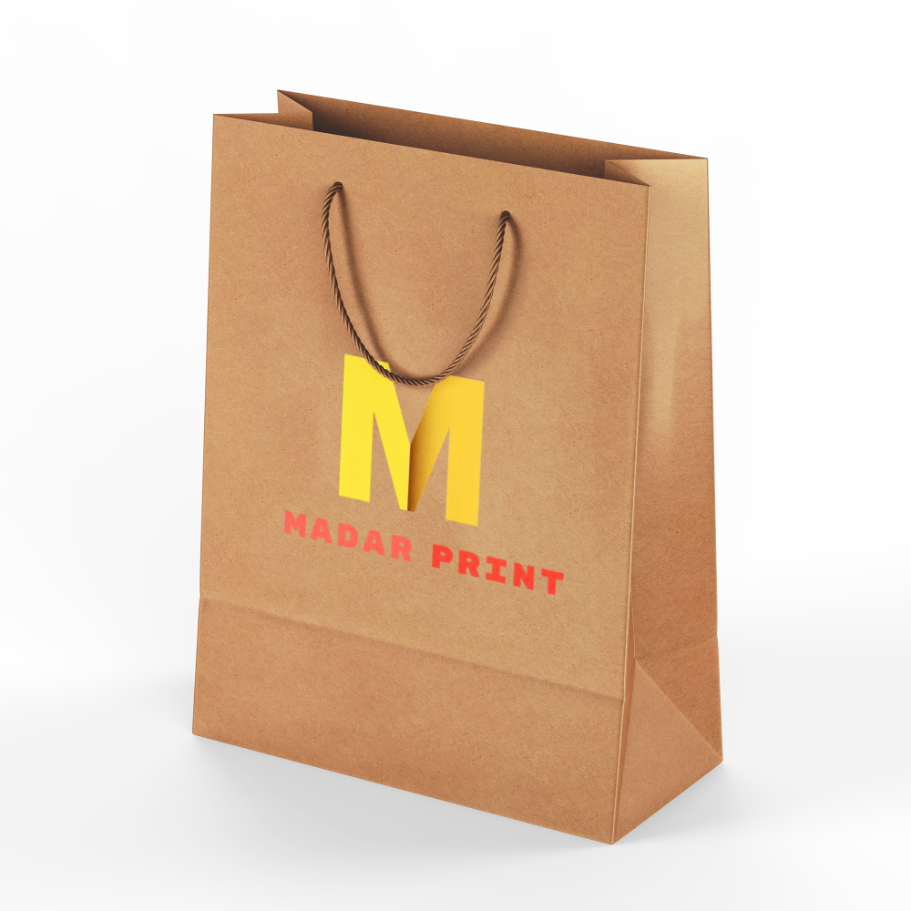 Sac kraft de restaurant de différentes tailles, avec marque