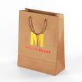 sacchetto tseq da carta alkraft almarrone con logo "Madar Print" con lenyn alasfr e ahmr, ytmyz bmqabd mtyna.