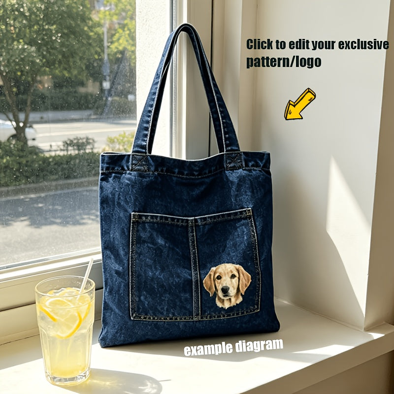 Corporate Custom 1 Custom-patterned Single-shoulder Bag, Navy Blue Pattern/text/logo Women's – Corporate – image 3