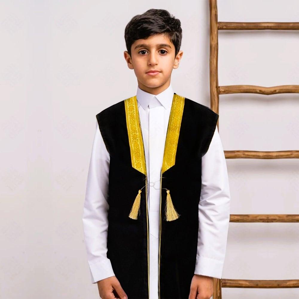 Luxurious plain black bisht for boys - royal quality of printing and embroidery — product image 1