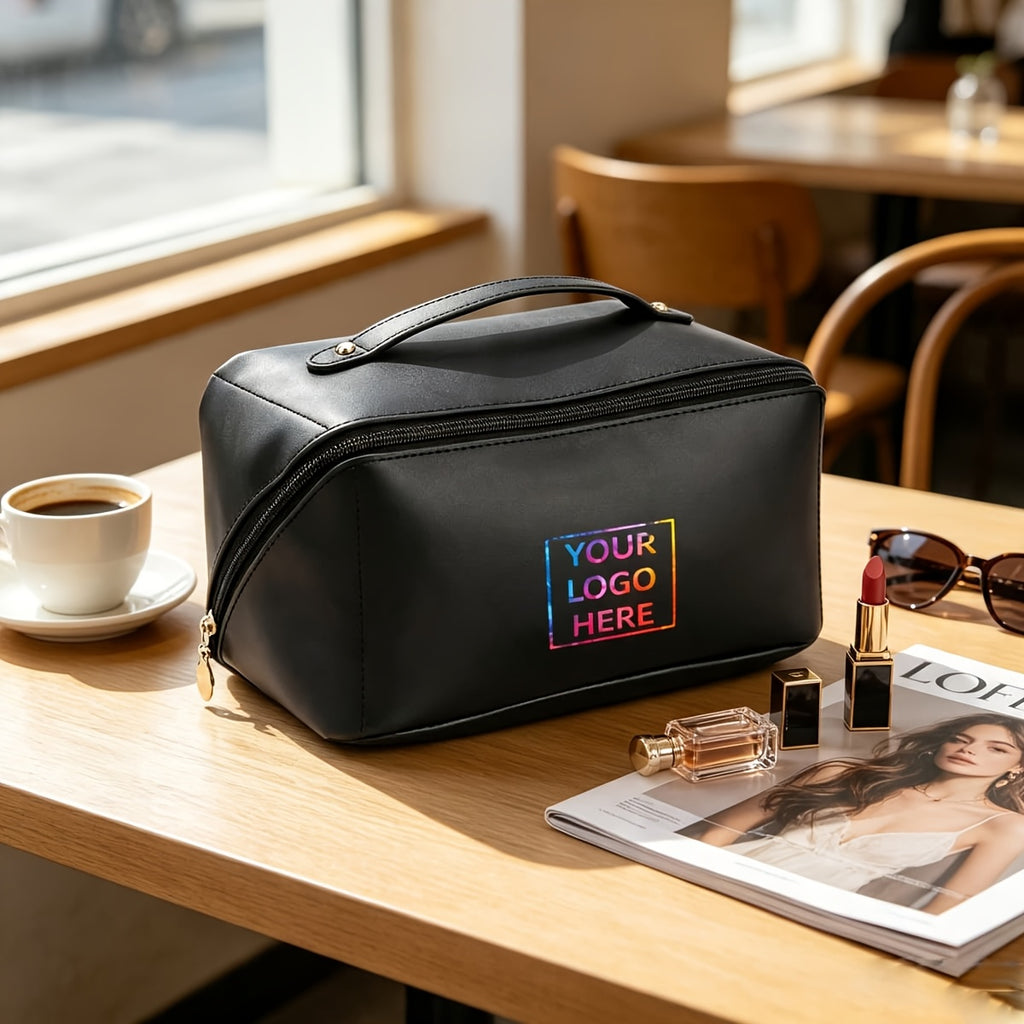 Custom-Printed Branded Bag – Logo Women's Handheld Storage Makeup Bag, Toiletry Bag, Gift Bag, DIY – image 1