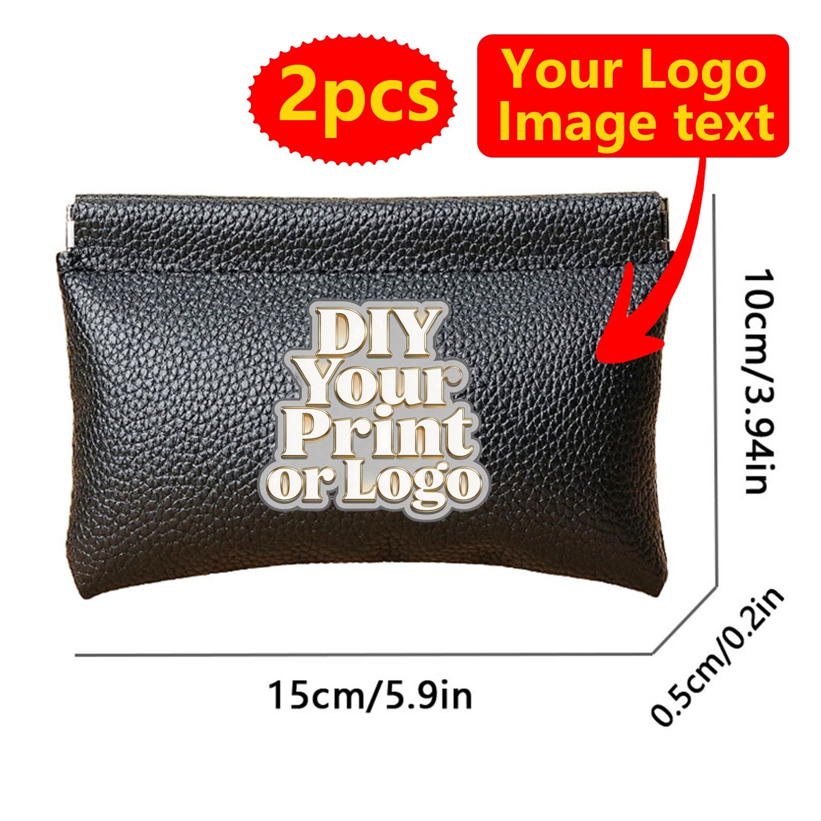 s Custom Purse Wallet & Makeup Bag Suitable for Women & Men, Logo/Text/Image | Made-to-Order Branded – image 2