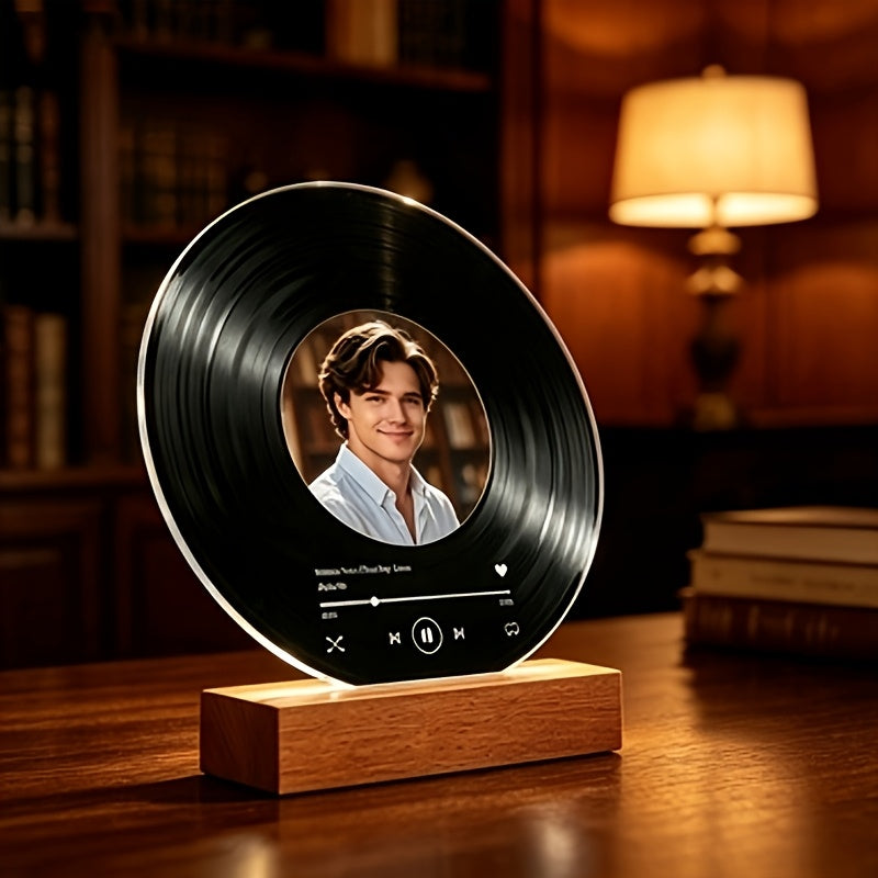 Personalized Record-Style Ornament with Custom Logo or Design - image 1