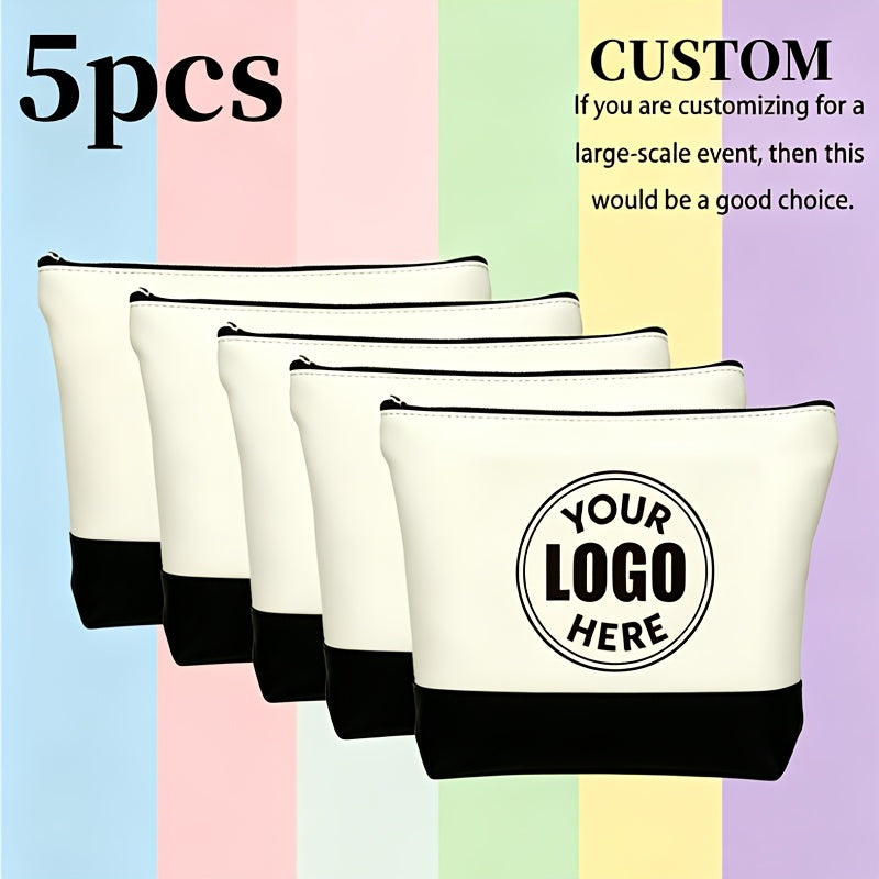 Personalized Branded Bag – Toiletry Bag 5pcs Pattern Black And White Toiletry Bag, Cosmetic Bag, – image 1