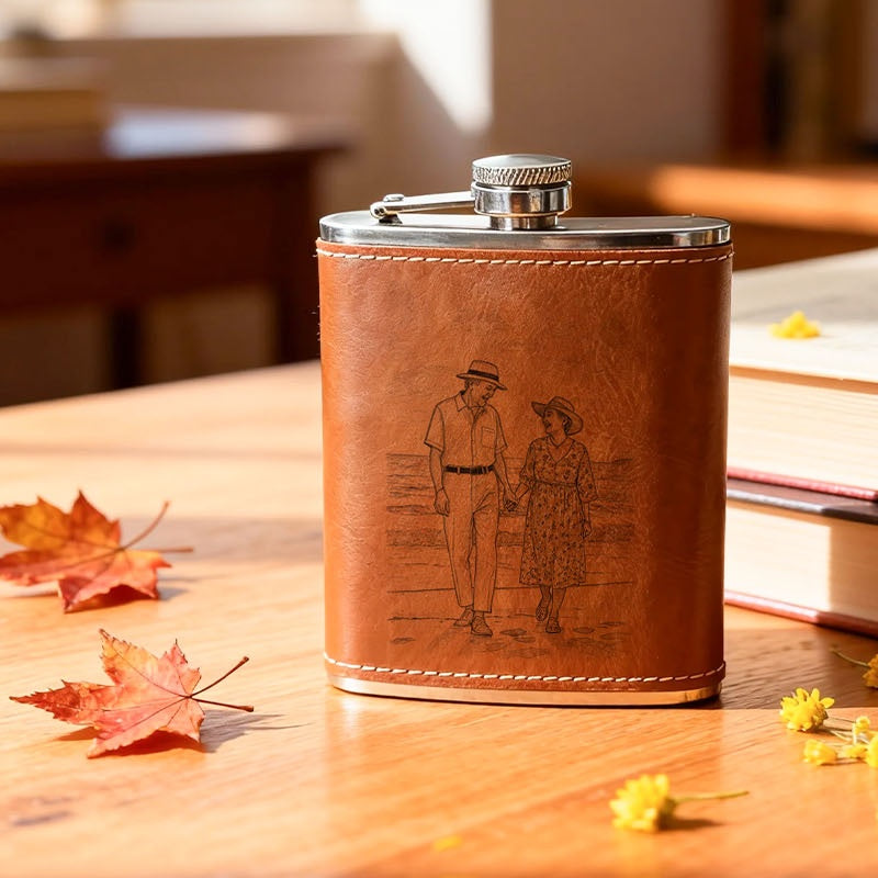 Bespoke Leather Hip Flask with Custom Logo or Design - image 4