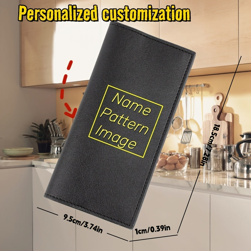 Brand-Forward Long Wallet for Men Custom Photo Image Logo Name Text Bifold Checkbook Wallet – Business – image 3