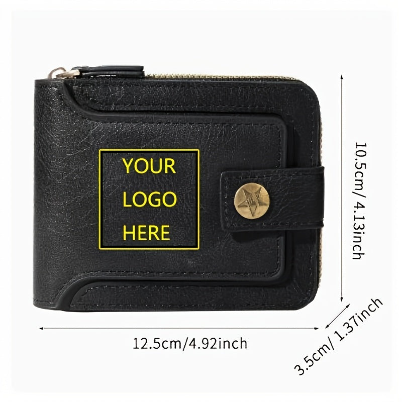 Custom Pattern Men'S Faux Leather Wallet, Custom Image Bifold Purse, Custom | Promotional Branded – image 2
