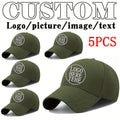5-Pack Baseball Caps, Unisex Lightweight Adjustable Hats, with Text And Photo | Promotional Logo – image 1