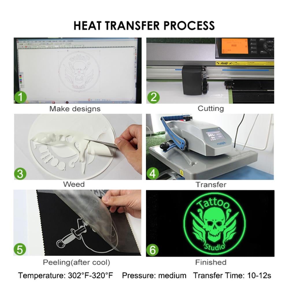 Fluorescent yellow glow-in-the-dark heat-transfer vinyl — product image 5