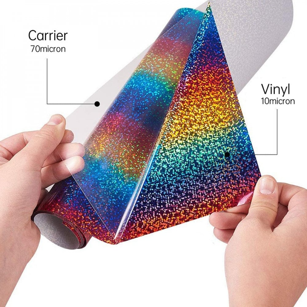 heat-transfer vinyl colorful rainbow hologram fabrics — product image 1