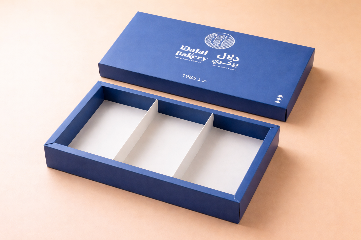 Custom Printed Falafel Meal Box with 3 Compartments & Fries Section
