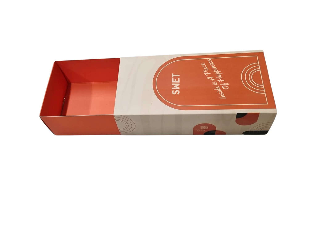 Custom printed pullout box with out lamination 20×10×6 CM for bakery macaron donut minicake cupcake