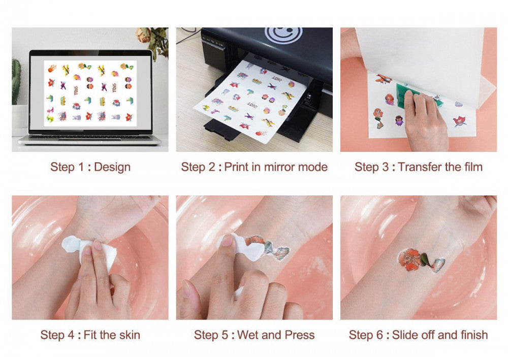 Silver temporary tattoo for laser printers, 5 sheets — product image 5