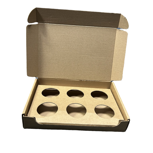 Custom 6-pack kraft corrugated gift box for 2 oz candle tins