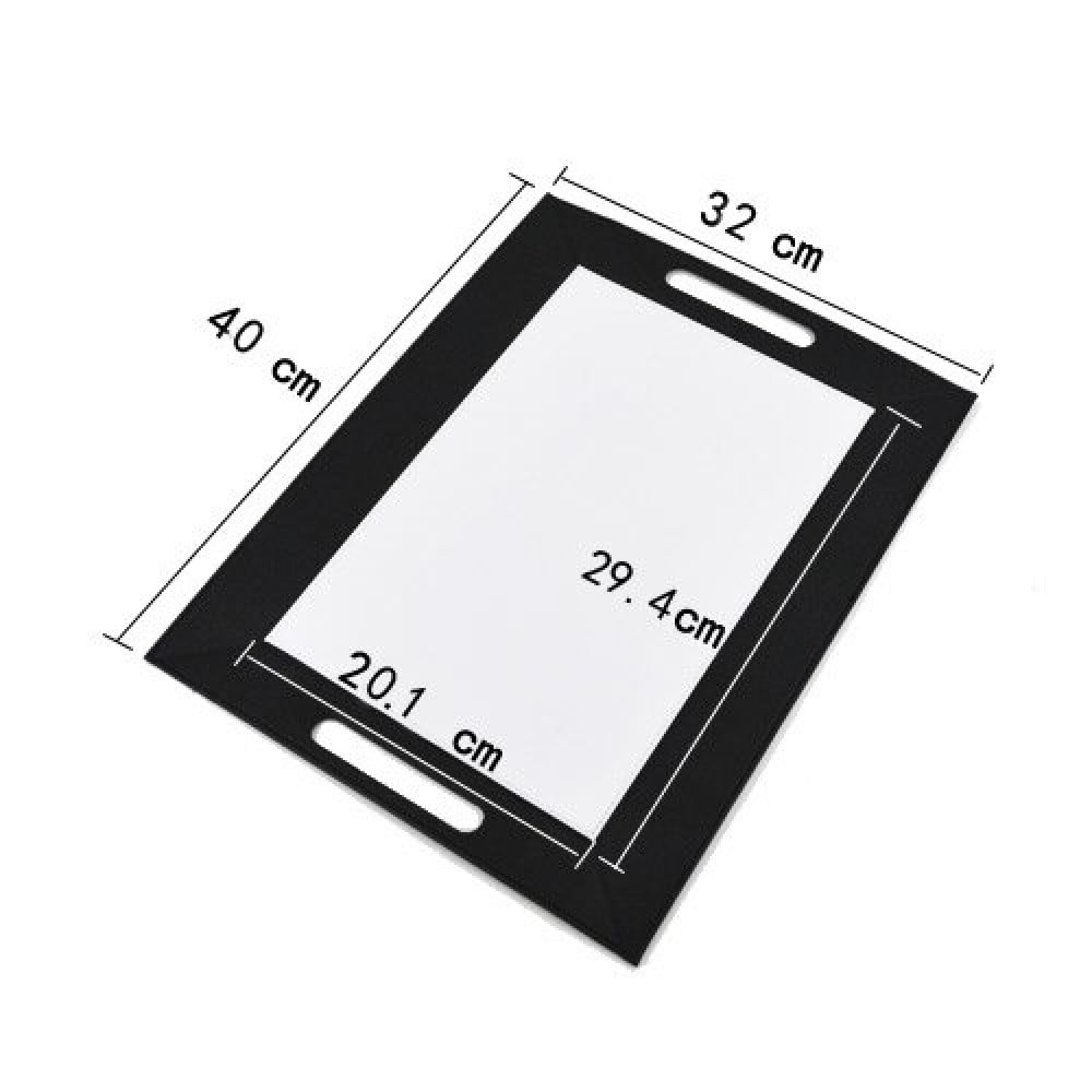 Black leather tray with sublimation print — product image 4