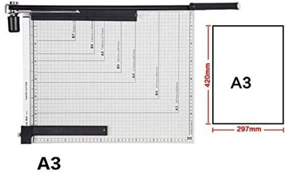 Manual paper cutter, A3 size - safe and easy to use — product image 2