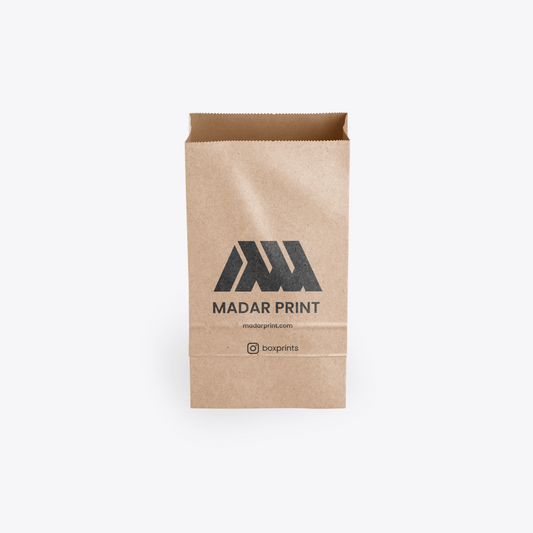 Custom Branded 1 color printed Kraft Paper Restaurant Takeout Bag Without Handles 40×27×14 cm