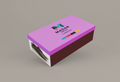Stylish shoe Box mit pink Deckel und dark braun base, featuring Madar Druck Branding.