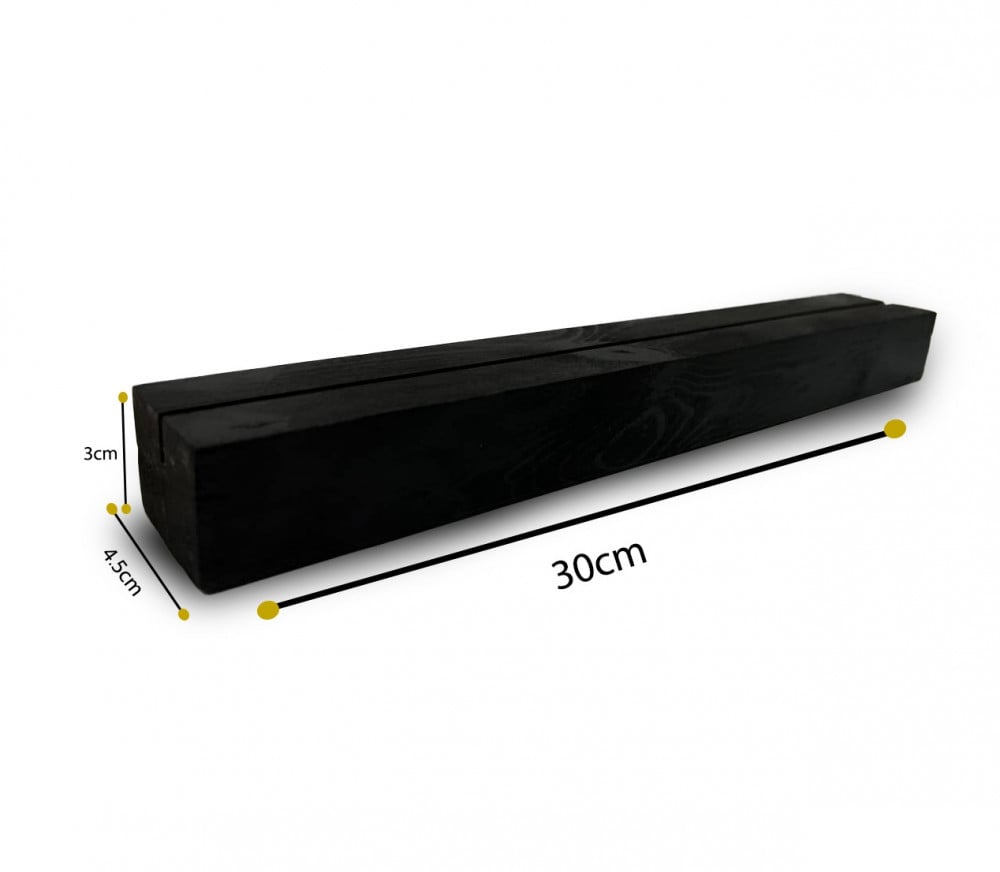 Wooden stand for acrylic panels, 30 cm, black, A3 — product image 1