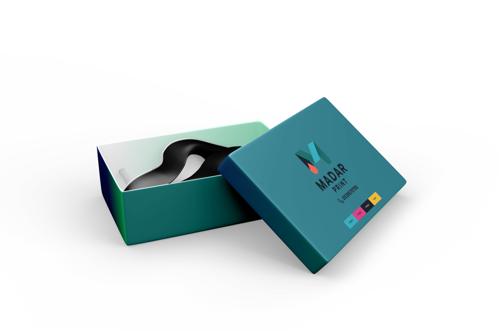 Colorful individuelle Verpackung Box mit schwarz insert für Madar Druck Produkte.